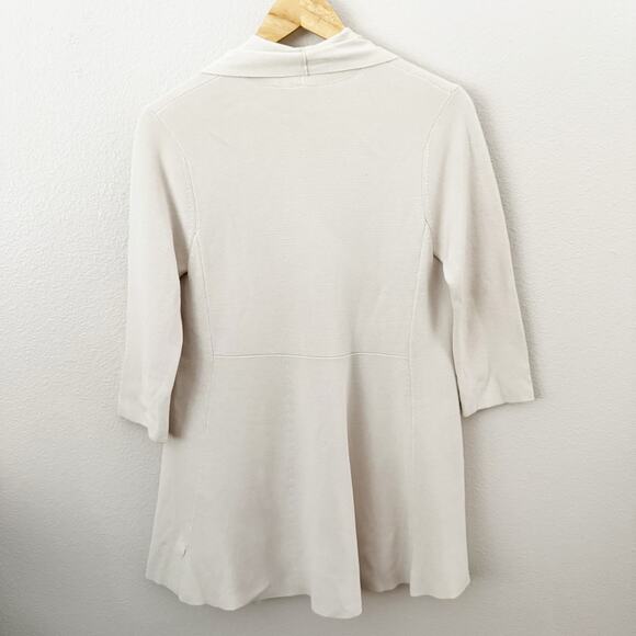 EILEEN FISHER | Silk Organic Cotton Interlock Cardigan Beige Cream | Size - Picture 3 of 8